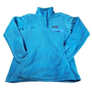 Patagonia Womens Re-Tool Snap-T Fleece Pullover Jacket M Turquoise Hike Outdoor